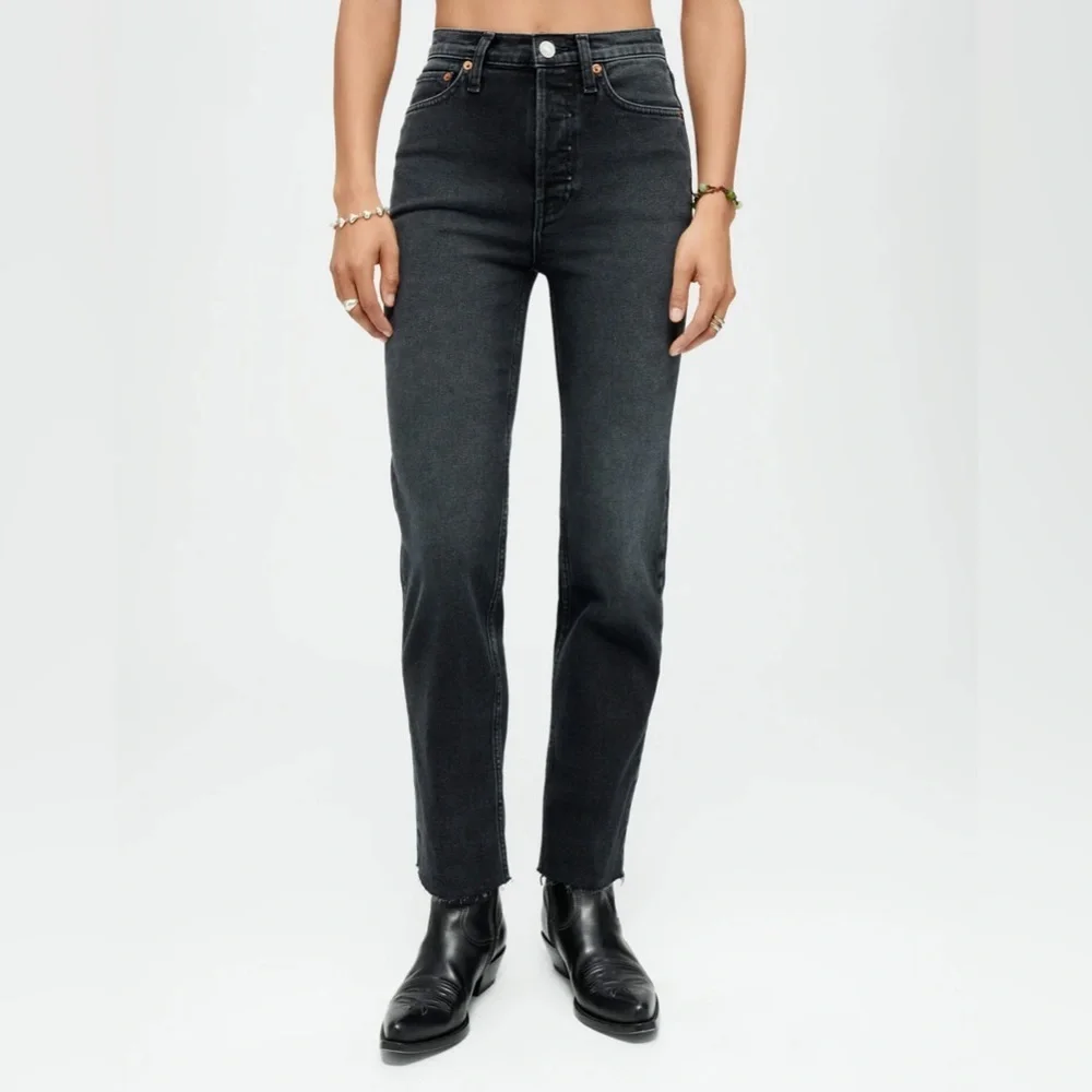 RE/DONE High waisted black jeans